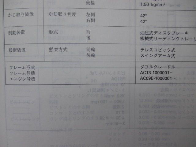 マグナ50 サービスマニュアル ホンダ 正規 バイク 整備書 AC13 AC09E