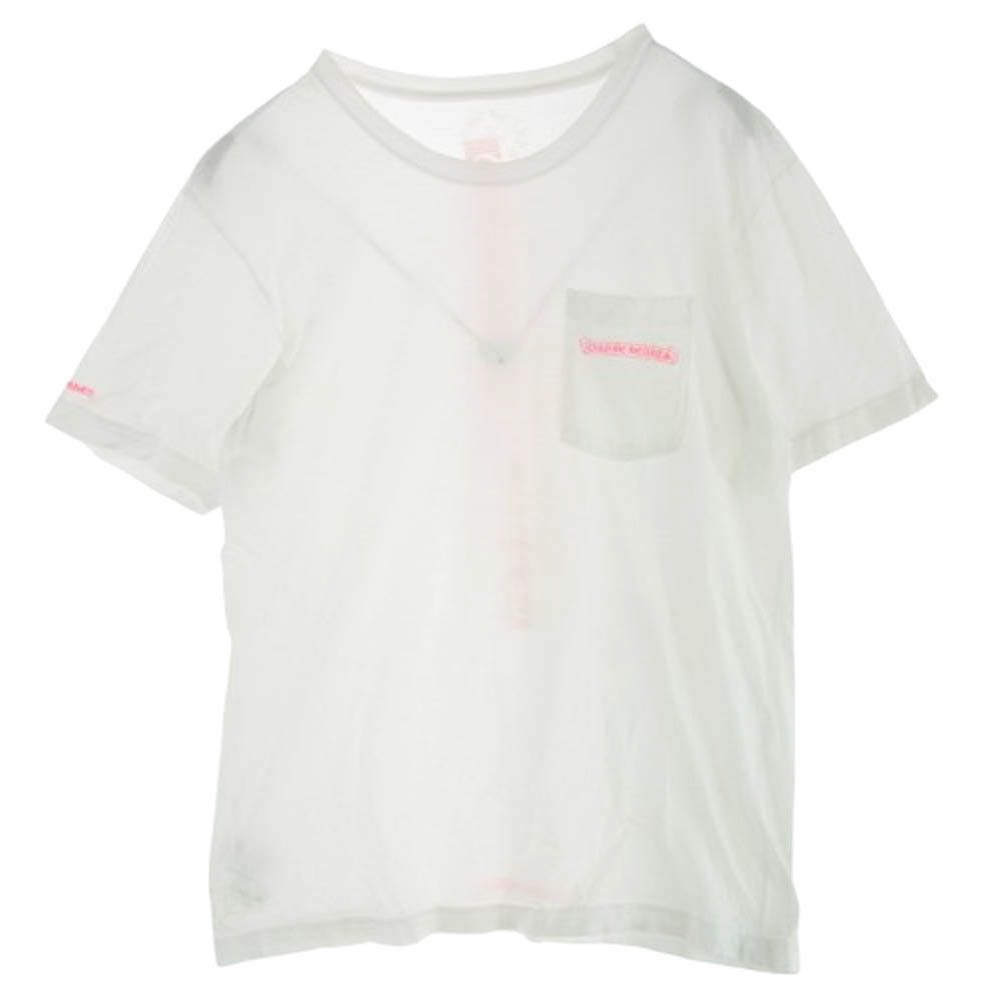 CHROME HEARTS クロムハーツ（原本無） NEON PINK STRIPE LOGO TEE