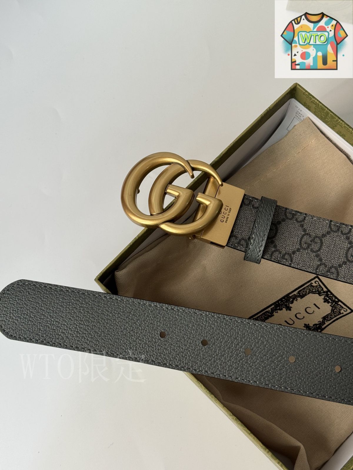 今日WTO】Gucci グッチ ダブル G レトロ回転バックル ベルト