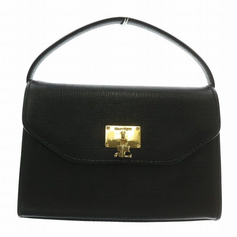 美品 Courreges ゴールド金具 2way ハンドバッグ ブラウン レザー クレージュ courreges ハンドバッグ ショルダー 2WAY レザー