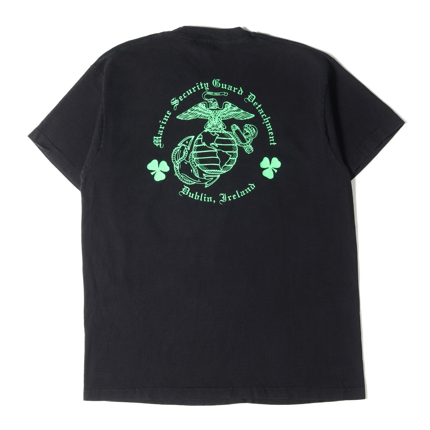 90s アメリカ海兵隊保安警護隊 MSG ロゴマーク クルーネック 半袖 Tシャツ / 90年代 USA製 FRUIT OF THE LOOM フルーツオブザルーム ブラック XL 90s - 00s ヴィンテージ古着 Vintage / Used