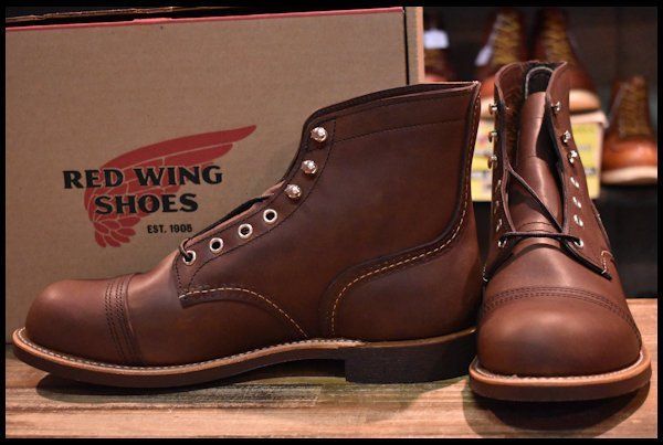 【9D 箱付 未使用 23年】レッドウィング 8111 アイアンレンジャー アンバー ハーネス キャップトゥ ブラウン ブーツ redwing HOPESMORE【ED174】