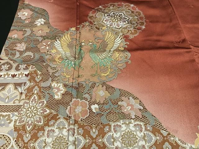 平和屋着物□訪問着 鳳凰花文 暈し染め 金彩 正絹 逸品