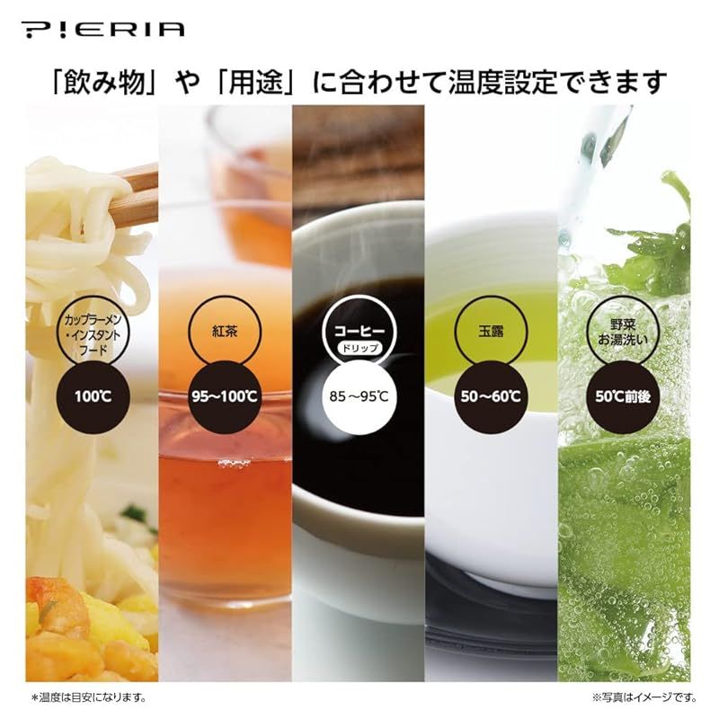 ドウシシャ 電気ケトル 1.0L 1℃単位の温度設定 グレー ピエリア 0 WWW_KANDAIZUMI_COM