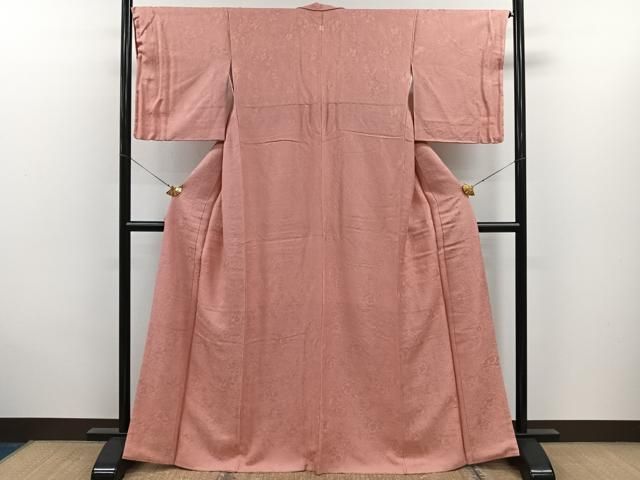 平和屋着物□上質な色無地 辻が花地紋 薄紅色 正絹 逸品 未使用  