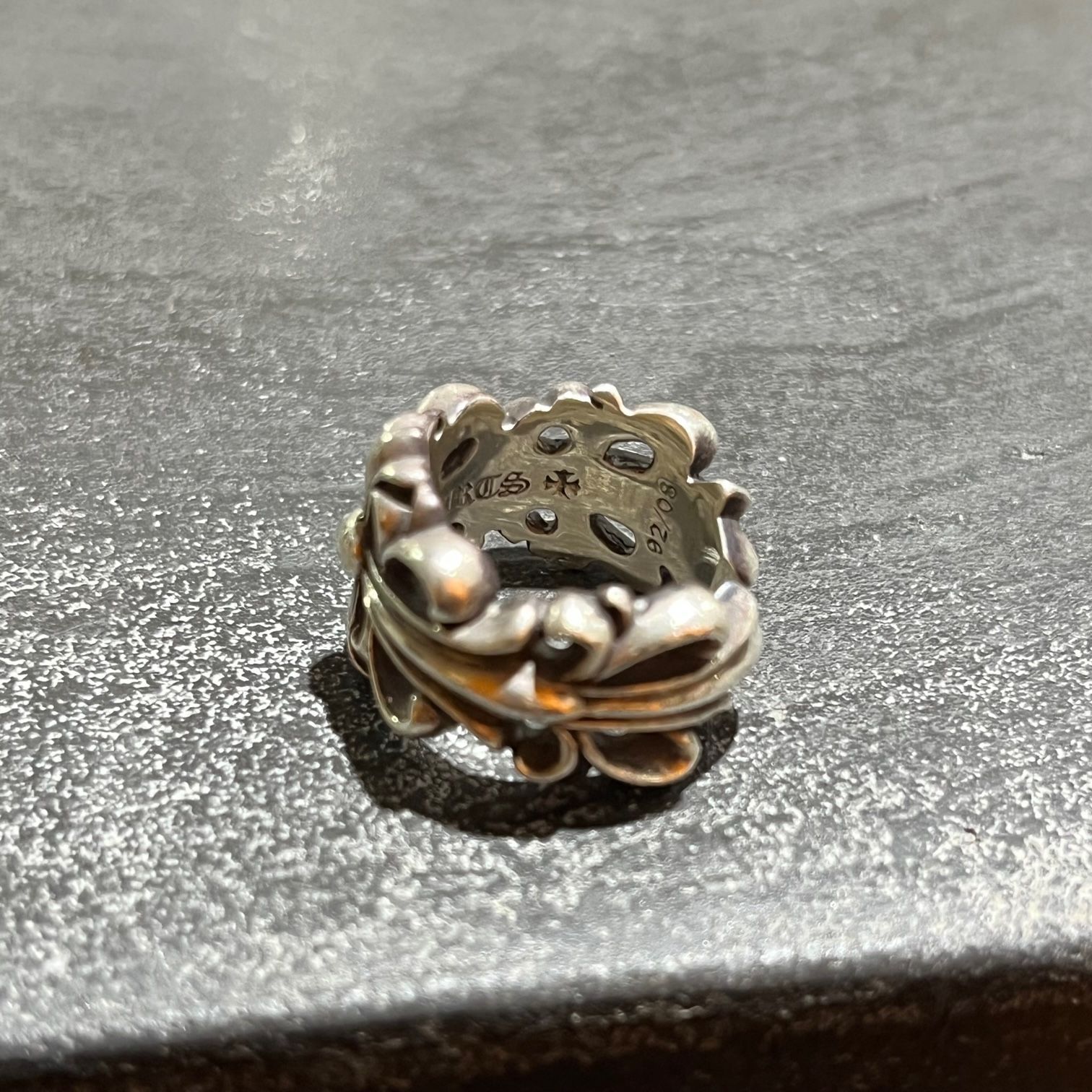 クロムハーツ ベイビークラシックダブルフローラルリング22K 18