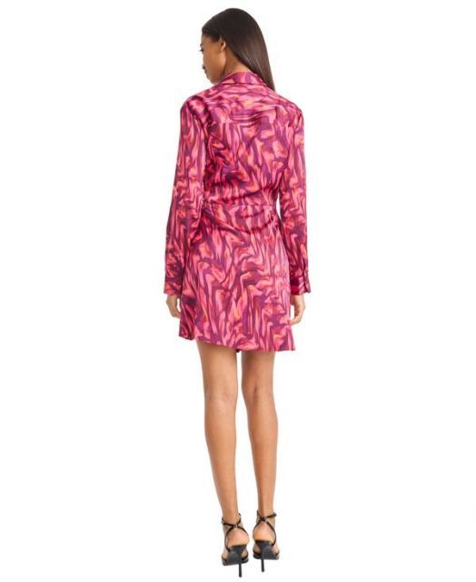 ドナモーガン レディース ワンピース トップス Women s Printed Tie-Waist Shirtdress Dwine Pink USTAUSTRALIA_COM_AU