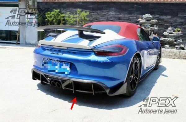 ポルシェ ケイマン981 2012- 2016年 高品質 カーボン リアディフューザー リアバンパースポイラー 外装カスタム 1P