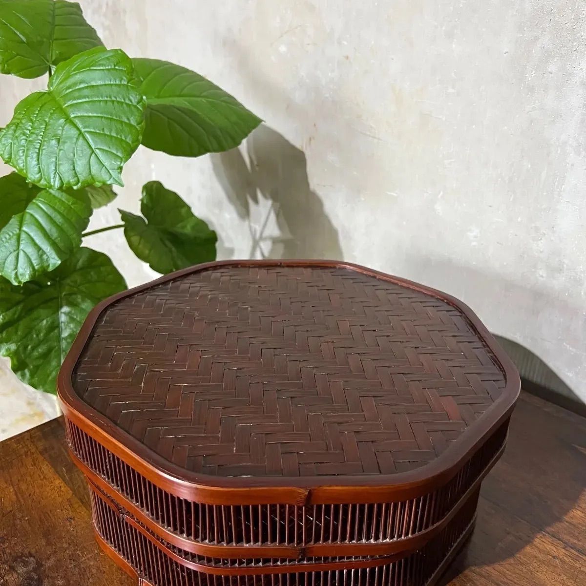 静岡 然林坊 竹千筋細工 茶櫃 伝統工芸品 せんすじ