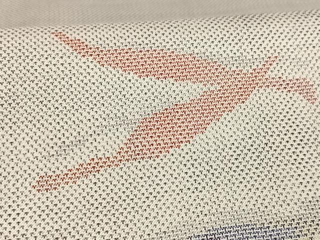 平和屋着物○本場大島紬 白大島 9マルキ 成り物 茄子 唐辛子 正絹  