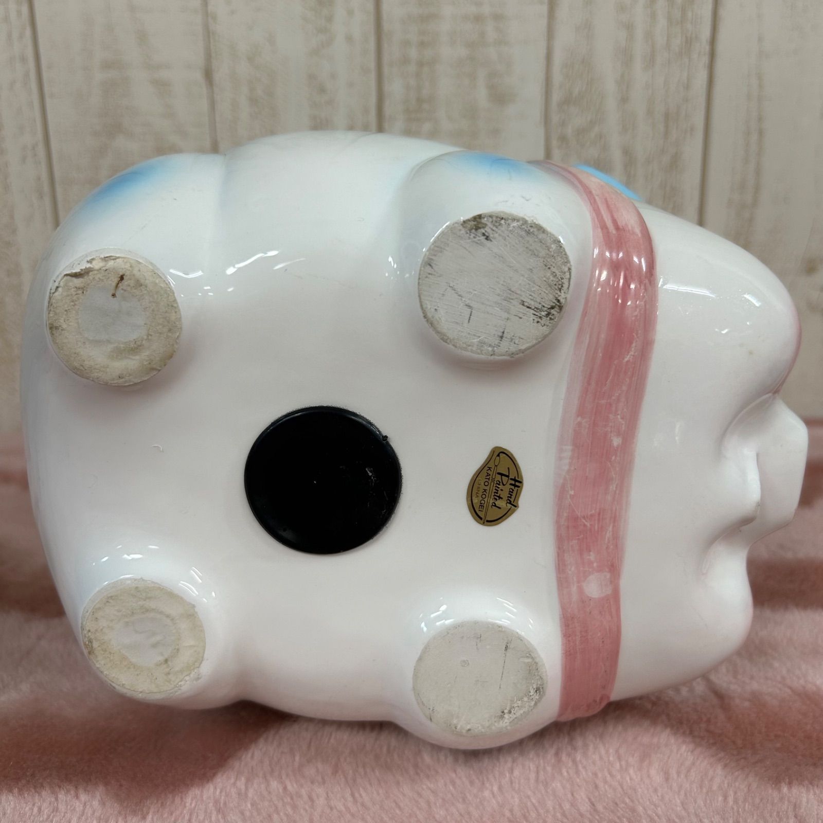 加藤工芸 豚の貯金箱 陶器製 ピギーバンク 水色 希少 - メルカリ