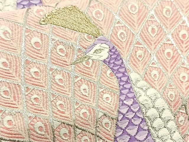袋帯 孔雀 いいね！いい値！刺繍帯】 特選総刺繍紬袋帯 ≪御仕立て上がり