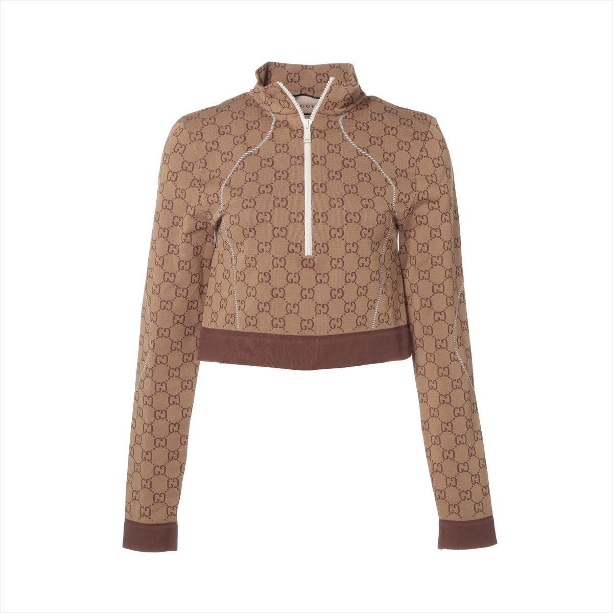 GUCCI グッチ 長袖シャツ M GGスプリーム クロップド ニット ポリマイド