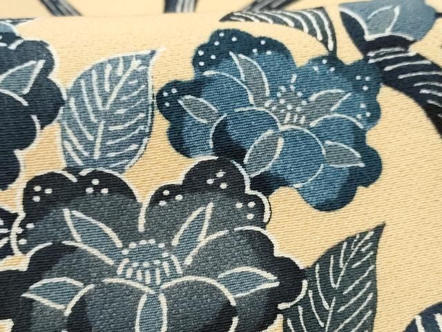 未使用の上質な小紋袷着物　青地　型染め　草花文 71yEKrpiysL._UF350,350_QL50_.jpg