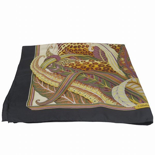 フェラガモ 大判 ヒョウ ボタニカル柄 ブランド小物 スカーフ レディース