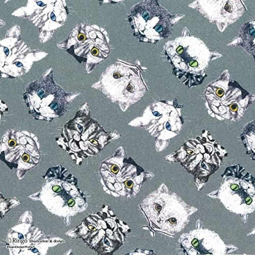 【新品・3営業日で発送】清原(KIYOHARA) 【布・生地】Ringo fabric シーチング 生地 ワンダフルネコズ カットクロスあり【2022新作】 (RINF-09C)