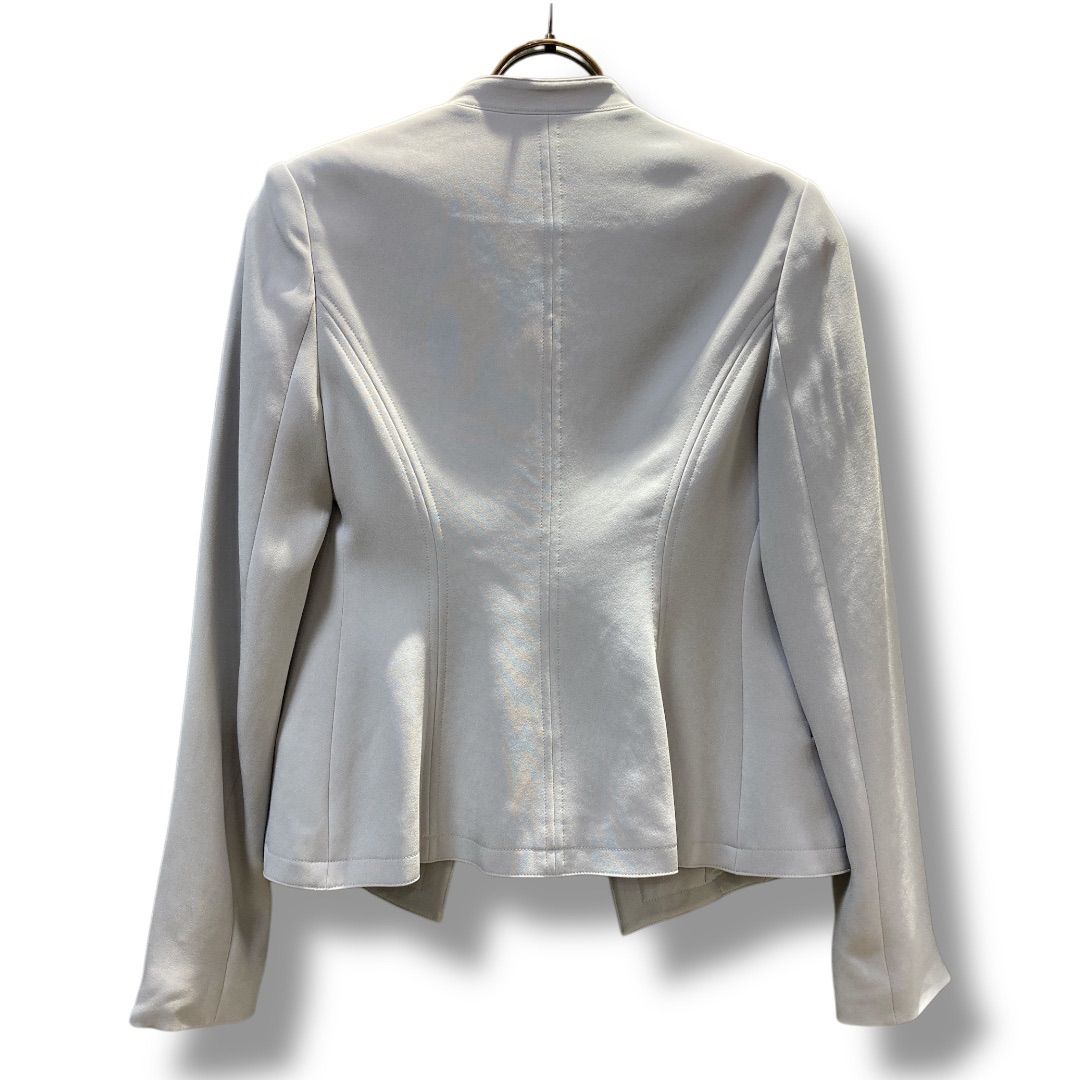 ＊極美品＊ Theory ノーカラージャケット グレー size４ 美品 Theory セオリー ノーカラージャケット ライトグレー 長袖