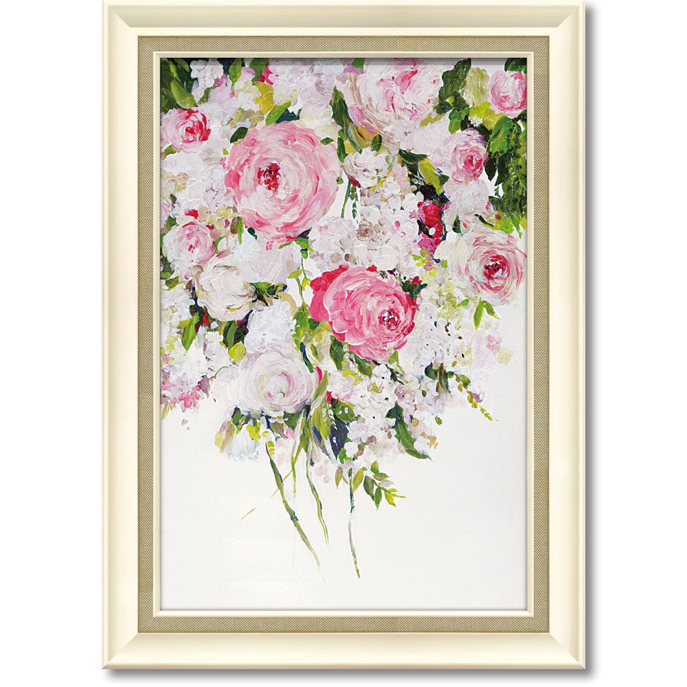 絵画 エイジア イェンセン「カスケーディング ピンク」 インテリア 額