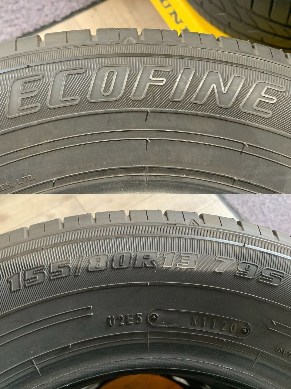 2501022】YellowHat ECOFINE 155/80R13 2020年 6mm パッソ ヴィッツ 等 