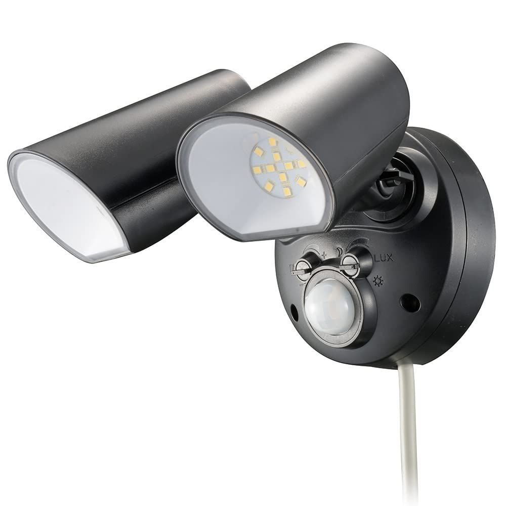 オーム電機 monban LEDセンサーライト 屋外用 人感センサー 自動点灯 2灯 LS-AS2000K4-K 06-4288 OHM 2灯 フラッシュ機能なし