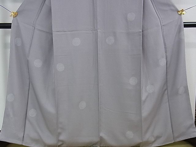 平和屋2■極上　小紋　狢菊　薄色地　八掛：堀省平　逸品　未使用　DZAA0250kh4