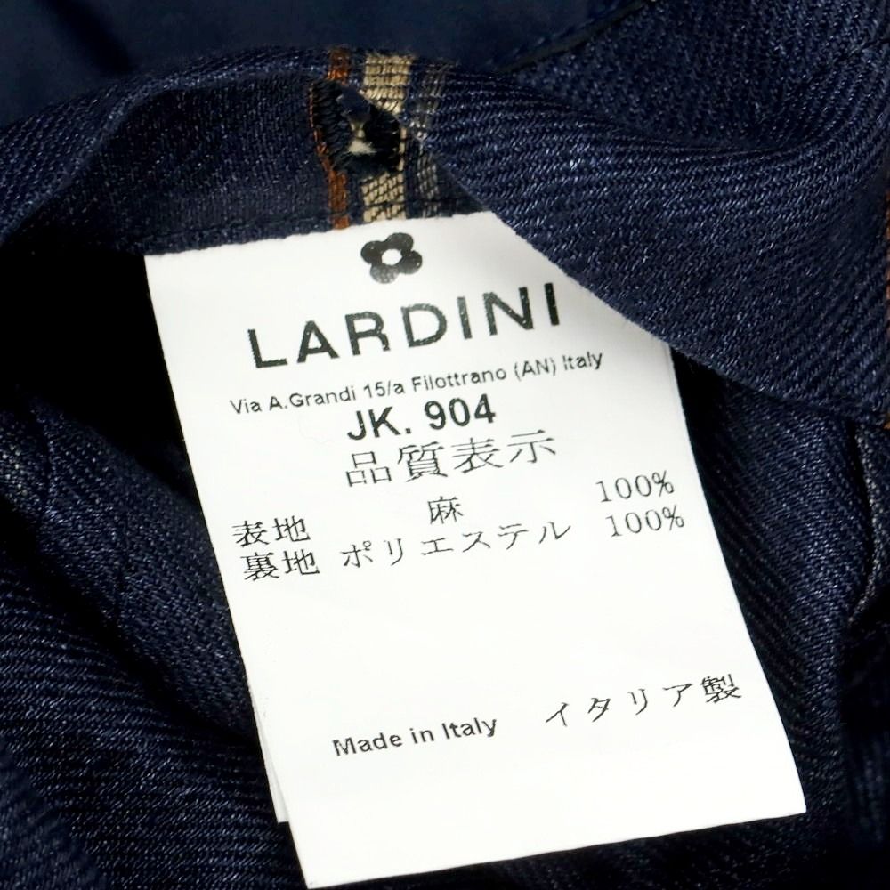 NIKER 　LARDINI テーラードジャケット ネイビー ストライプ 中古】ラルディーニ LARDINI リネン ストライプ テーラード