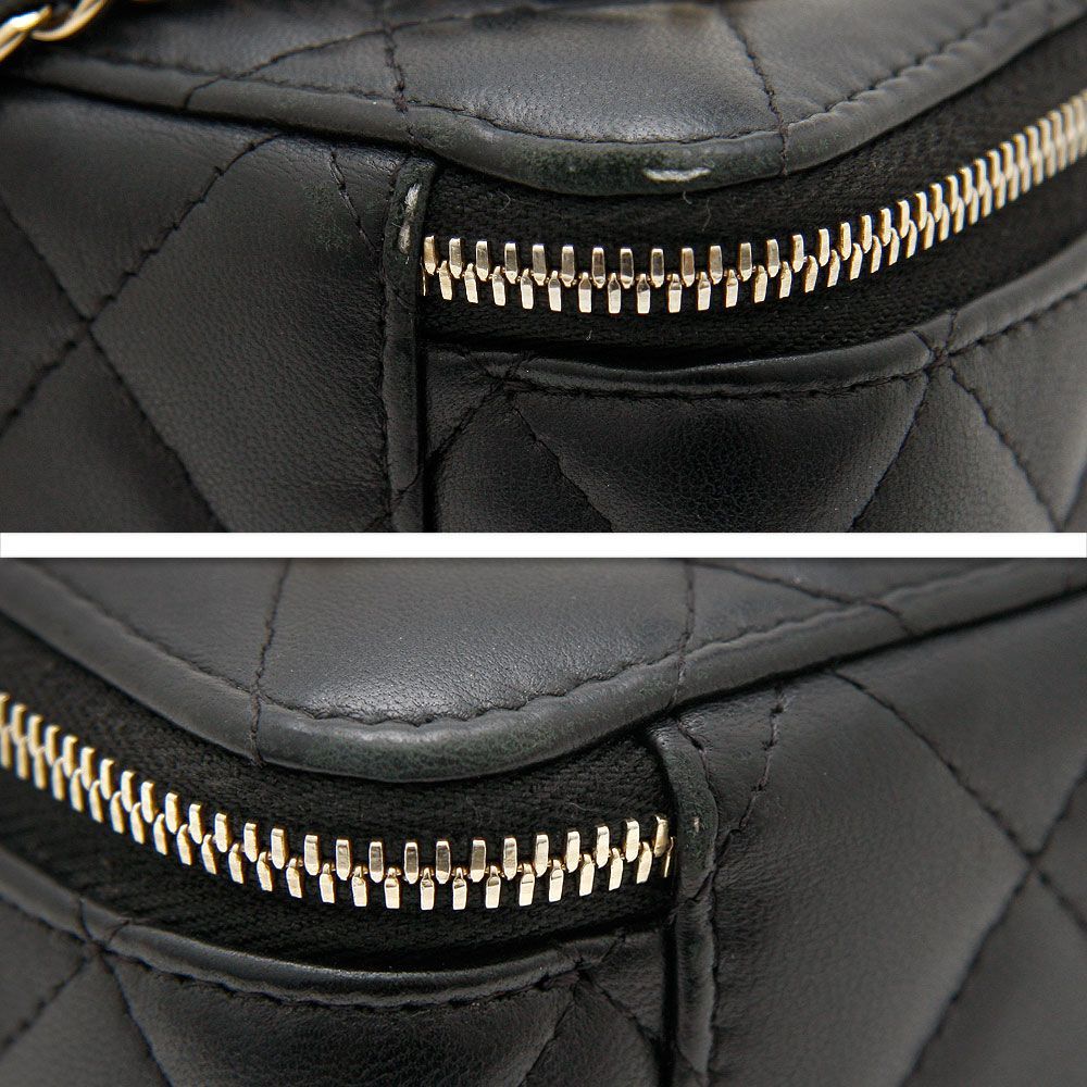 良品 CHANEL シャネル ミニ バニティバッグ マトラッセ チェーンバッグ ラムスキン AP2158 ブラック ゴールド金具 イタリア製 黒 ミニバッグ ポーチ レディース 良品 】CHANEL シャネル ミニ バニティバッグ マトラッセ チェーン