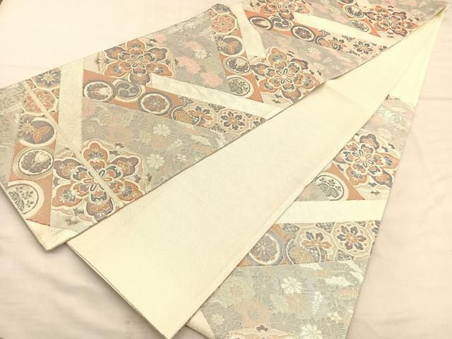絹＋金属糸 六通柄 煌彩華文 袋帯 金銀彩 未使用に近い極美品 袋帯 秀品 華文 鳥 金銀糸 刺繍 金色 六通 正絹 【中古】 - メルカリ