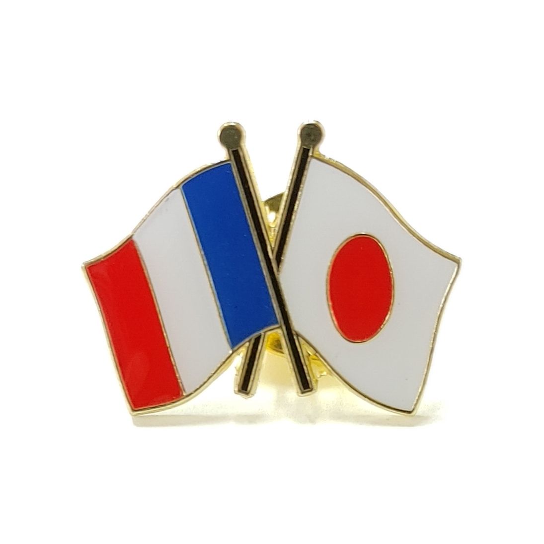フランス国旗デザイン ピンバッジ ピンバッジ 友好旗 日本×フランス 国旗 バタフライピン お土産 贈り物