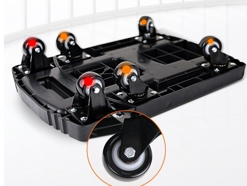 折りたたみ式小型推車手引き車手荷物車平板車1.5インチ黒い色