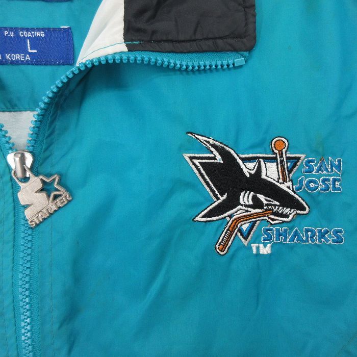 定番人気！ XL/古着 スターター 長袖 ナイロン ジャケット メンズ 90s NHL アイスホッケー