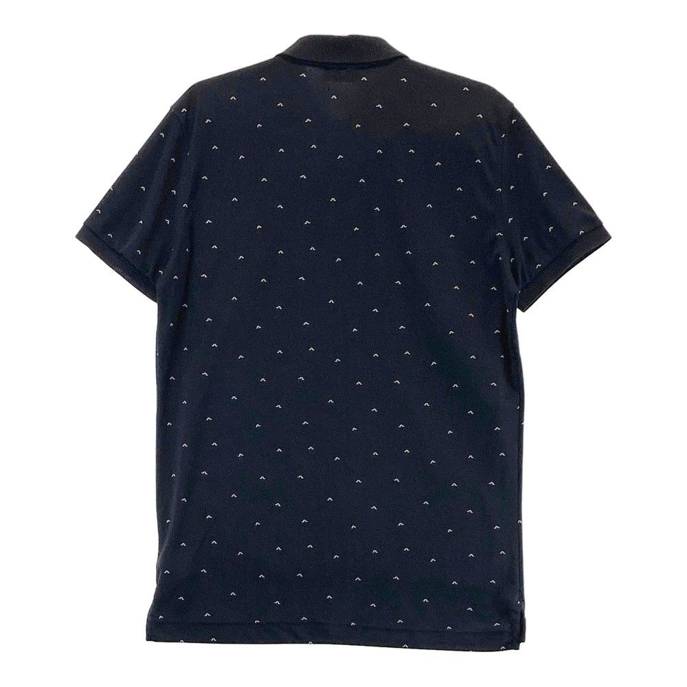 【美品】J.LINDEBERG ジェイリンドバーグ 半袖ポロシャツ ロゴ S 紺 サイズ：S J.LINDEBERG ジェイリンドバーグ 半袖ポロシャツ ロゴ総柄