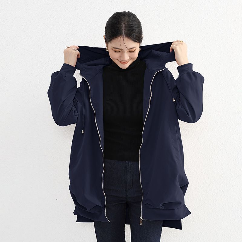 パーカー マウンテンパーカー コクーンシルエットマウンテンパーカー レディース ぽっちゃりさんサイズ】さらっと羽織れるコクーンシルエット