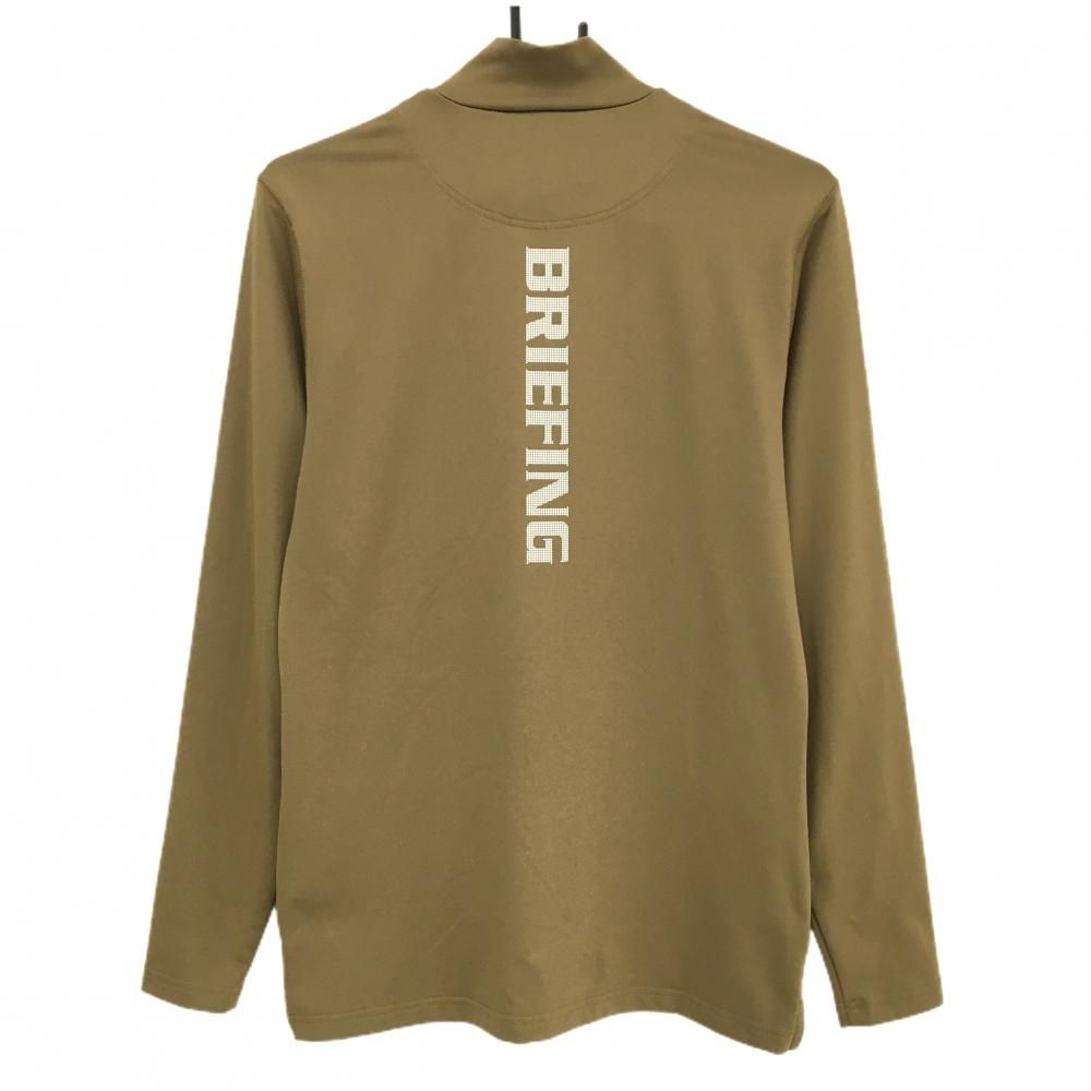 超 ブリーフィング 長袖ハイネックシャツ カーキ系 後ろセンターロゴ メンズ S ゴルフウェア BRIEFING