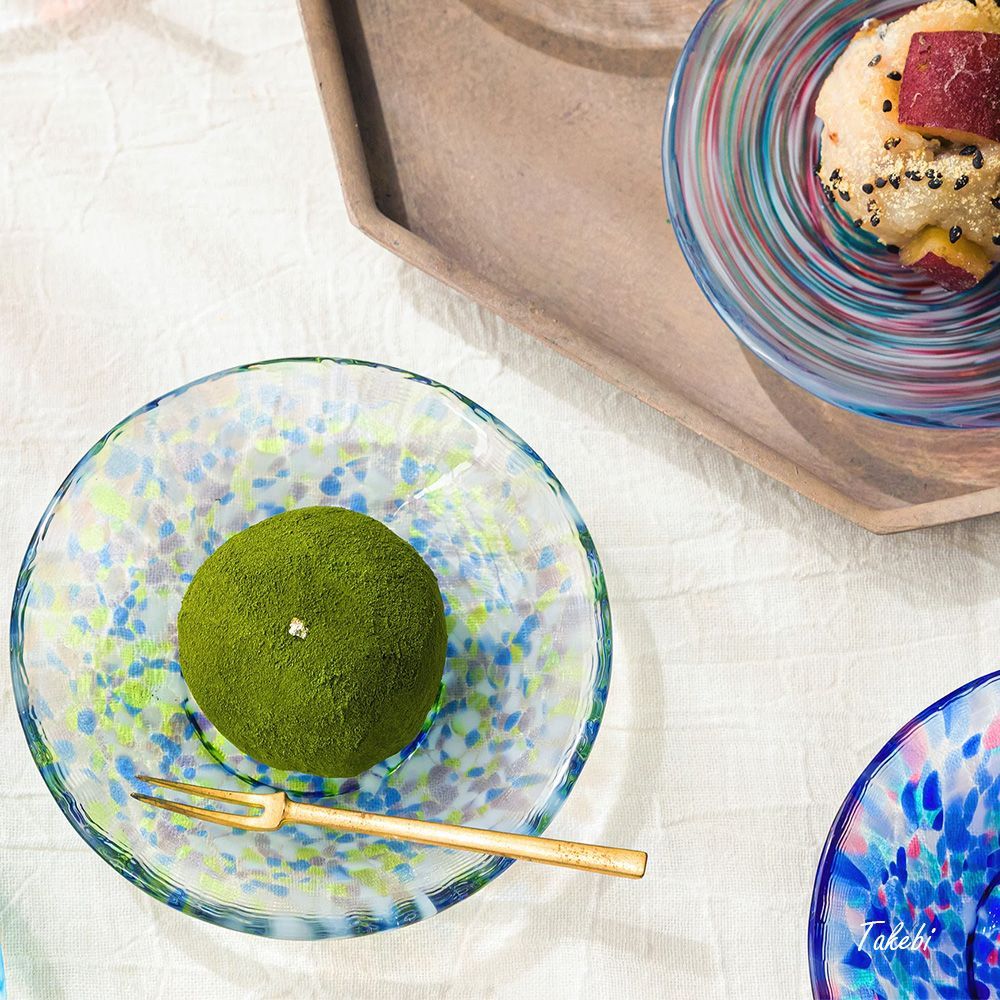 津軽びいどろ 色色豆皿 しずく 1個 いろいろまめざら 10cm 小皿