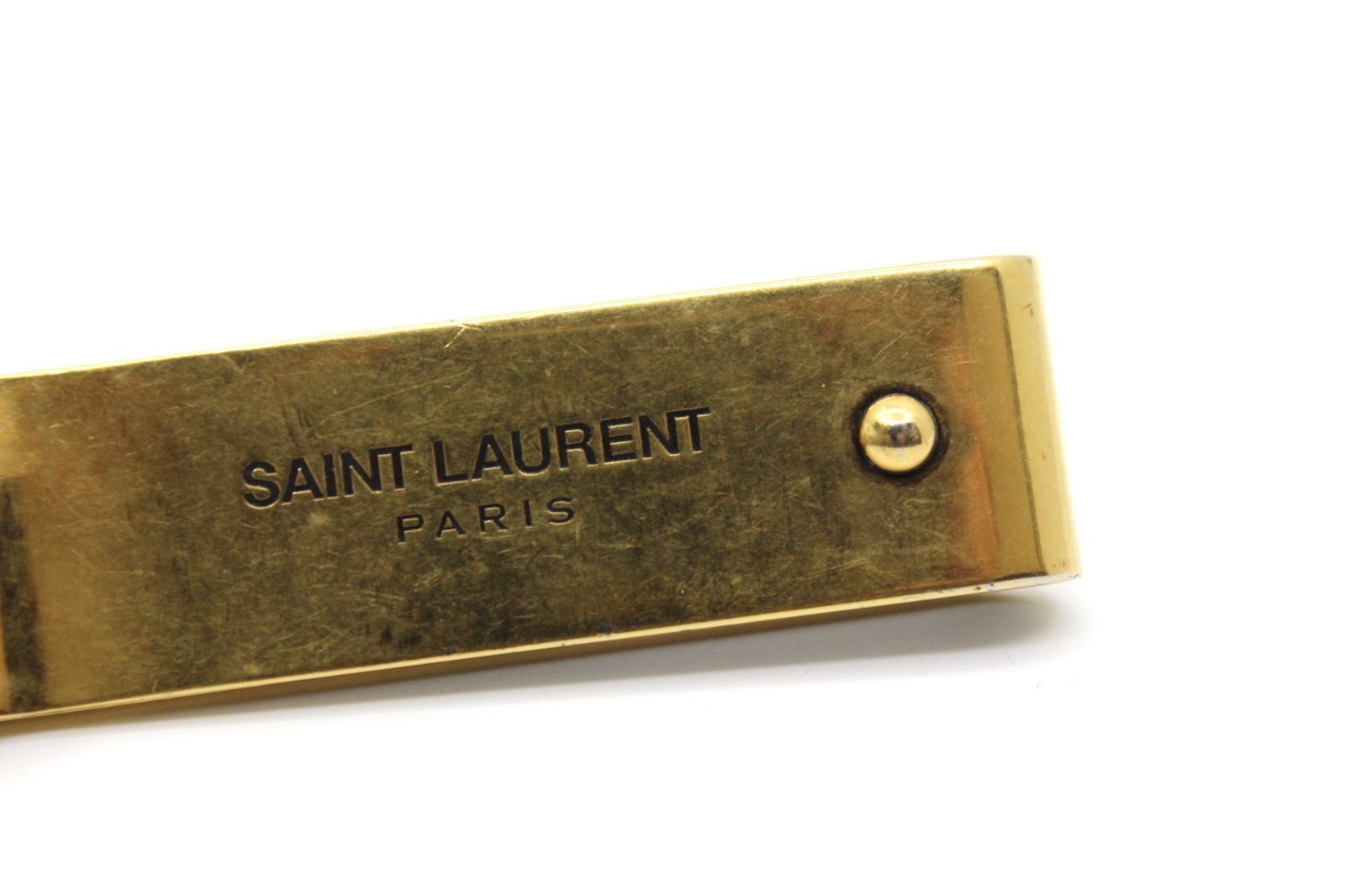 SAINT LAURENT ゴールド マネークリップ Saint Laurent ビルクリップ サンローランロゴ (Saint Laurent
