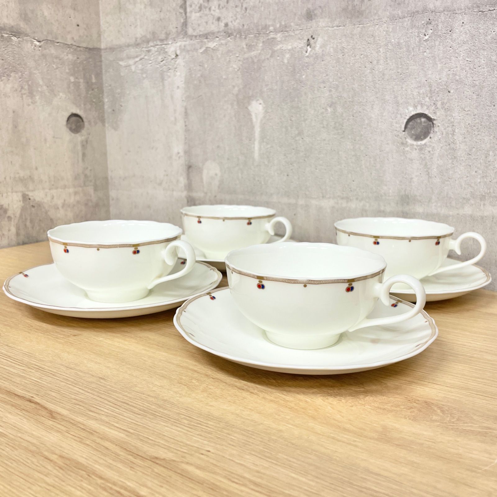 Noritake ノリタケ ボーンチャイナ ティー コーヒー カップ＆ソーサー 4客 セット - メルカリ