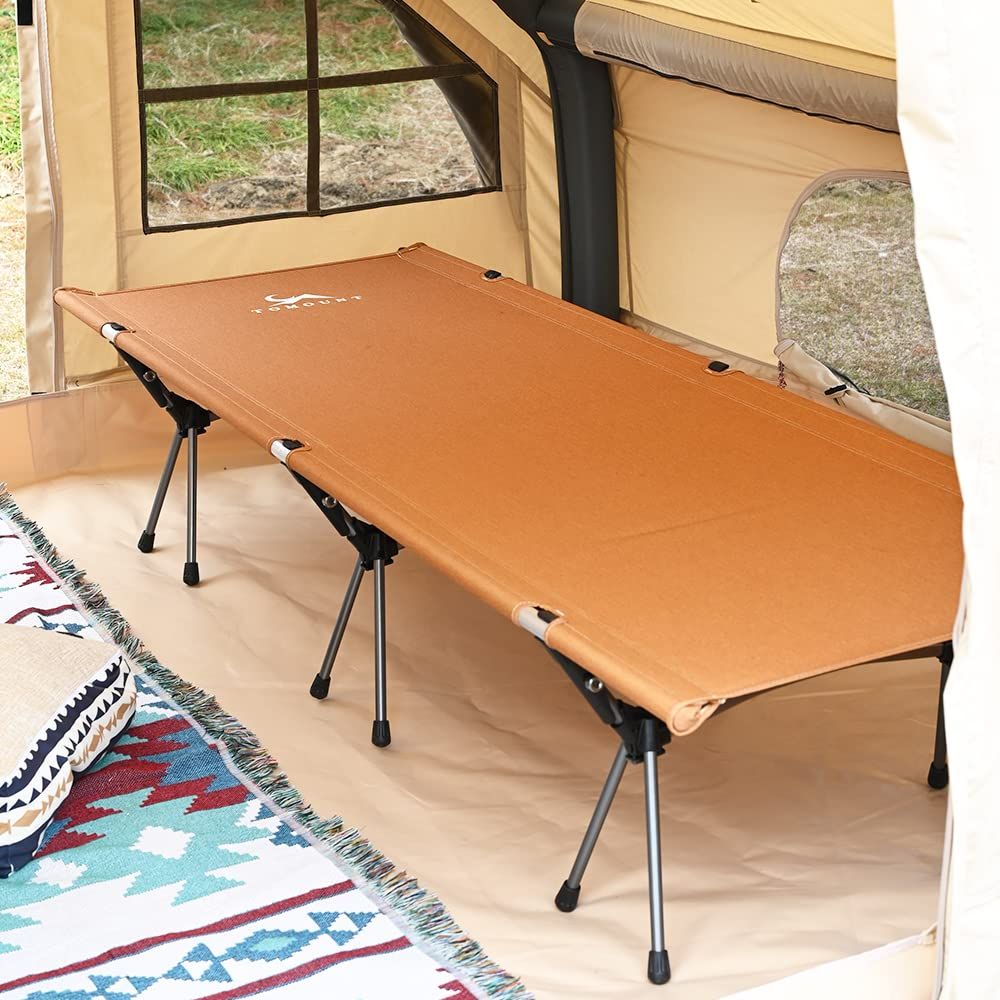 Naturehike アップグレード アルミ ベッド 折畳キャンプコット高低兼用 簡易 コンパクト 超軽量 耐荷重150kg 収納バッグ付き Naturehikeアップグレード アルミベッド 折畳キャンプコット カーキ