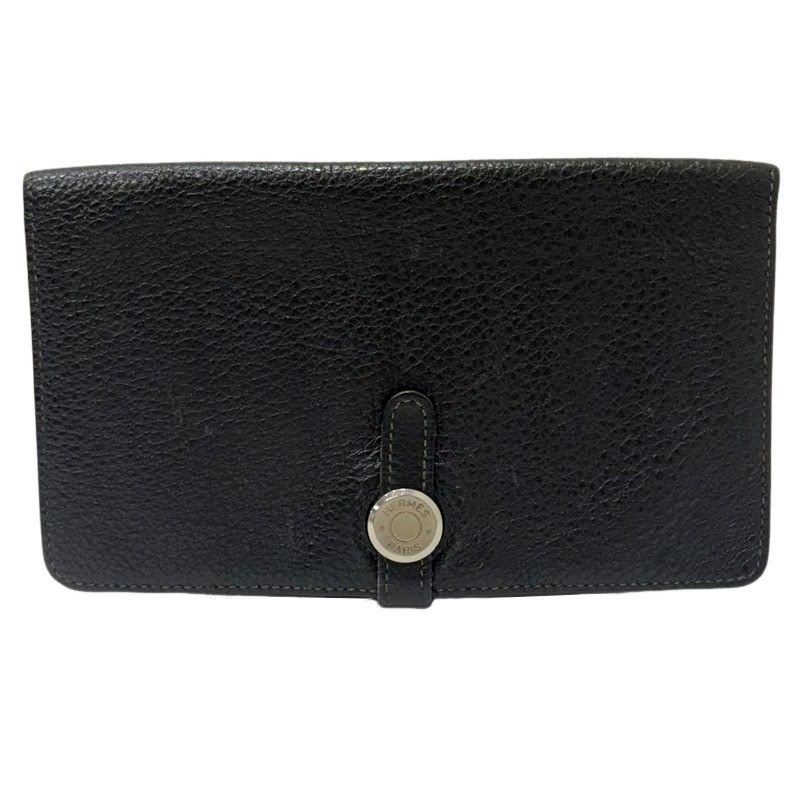 HERMES エルメス ドゴン MM ブラック トゴ 二つ折り財布 ユニセックス 22510R10