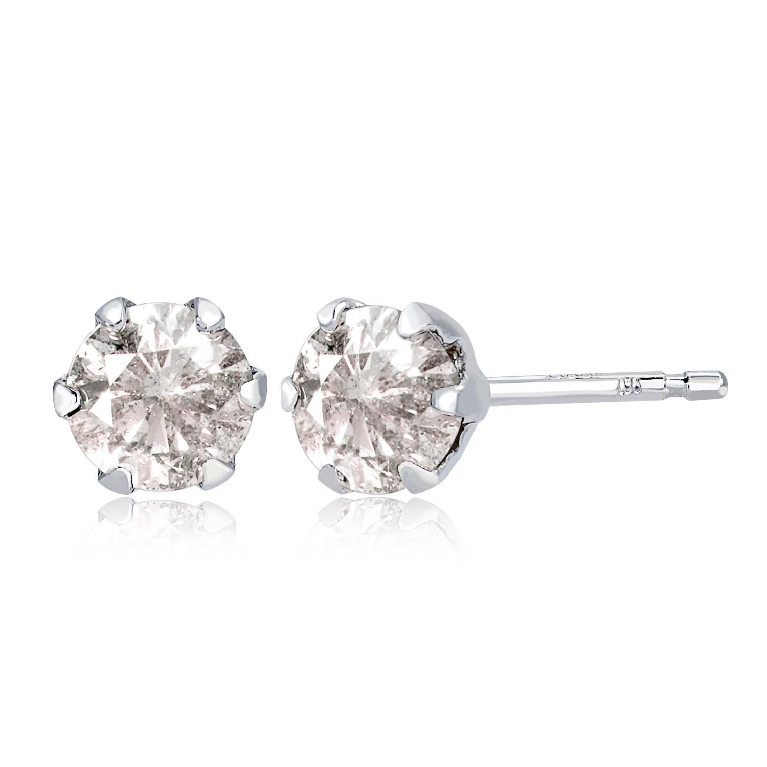 ダイヤモンド ピアス レディース 一粒ダイヤ 計0.3ct プラチナ