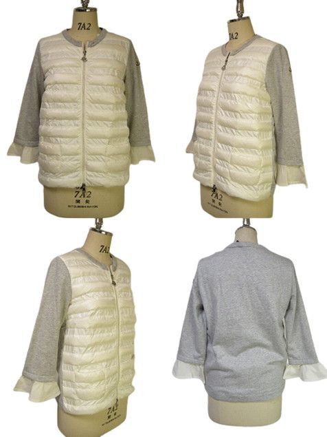 サイズM□新品 本物□モンクレール スウェット切替ダウンジャケット 白
