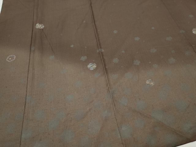 平和屋着物○訪問着 作家物 紬地 刺繍 雪輪立波文 金彩 正絹 逸品