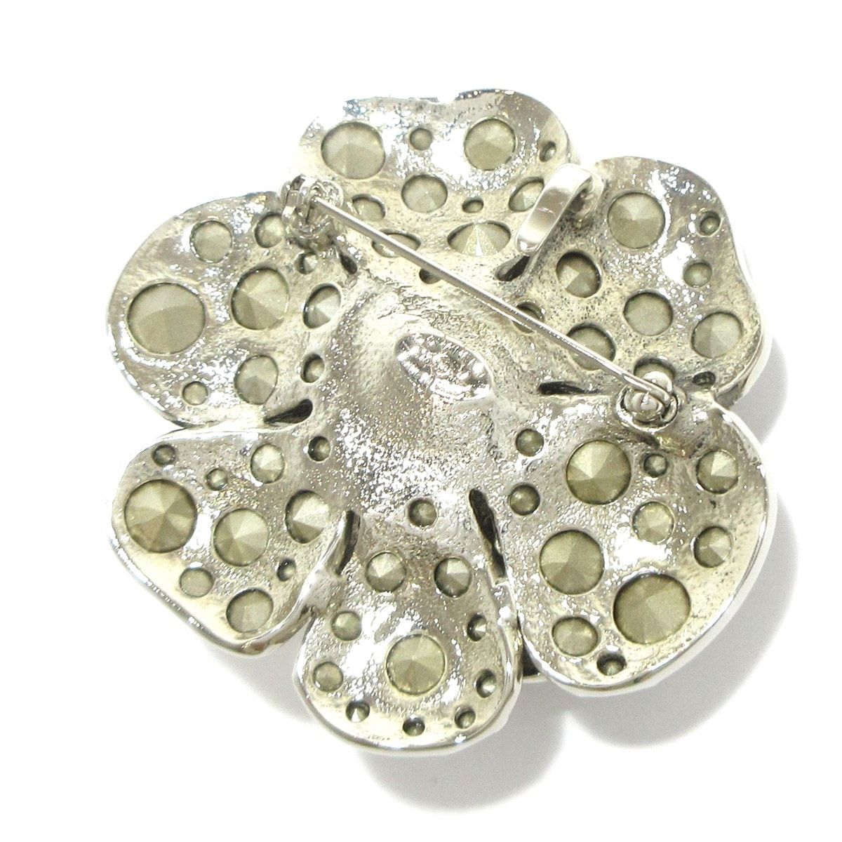 CHANEL シャネル ブローチ シルバー カメリア