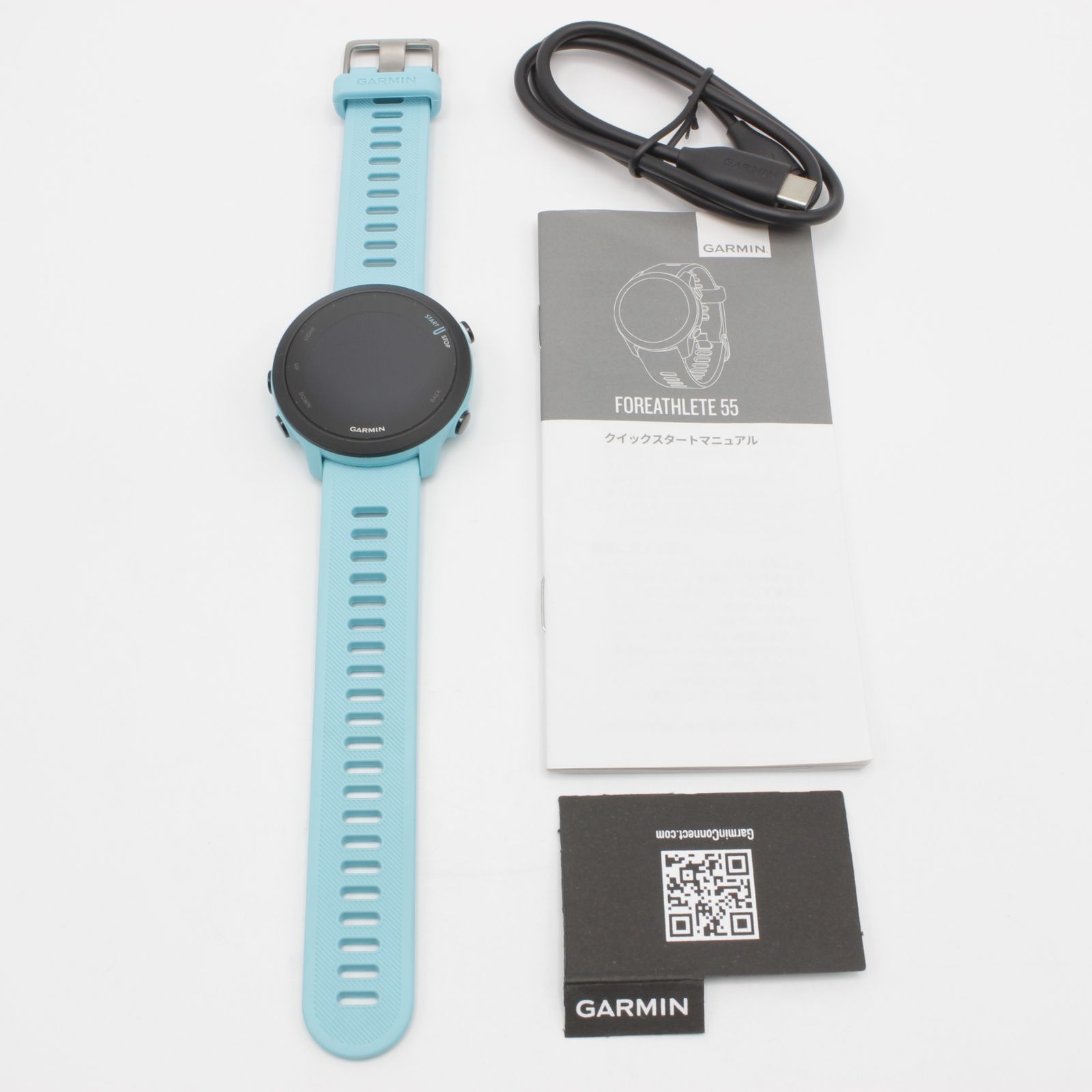 【美品】GARMIN ForeAthlete 55 010-02562-42 Aqua スマートウォッチ フォアアスリート ガーミン 本体