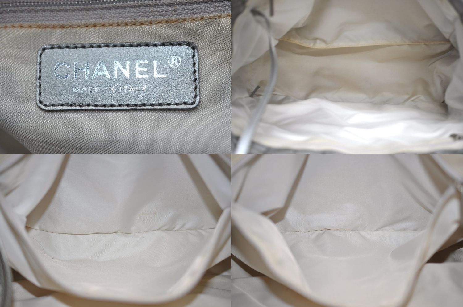 CHANEL シャネル ニュウ トラベル ライン ショルダートートバッグ ナイロン レザー シルバー L2767 DECORATOM_COM_BR