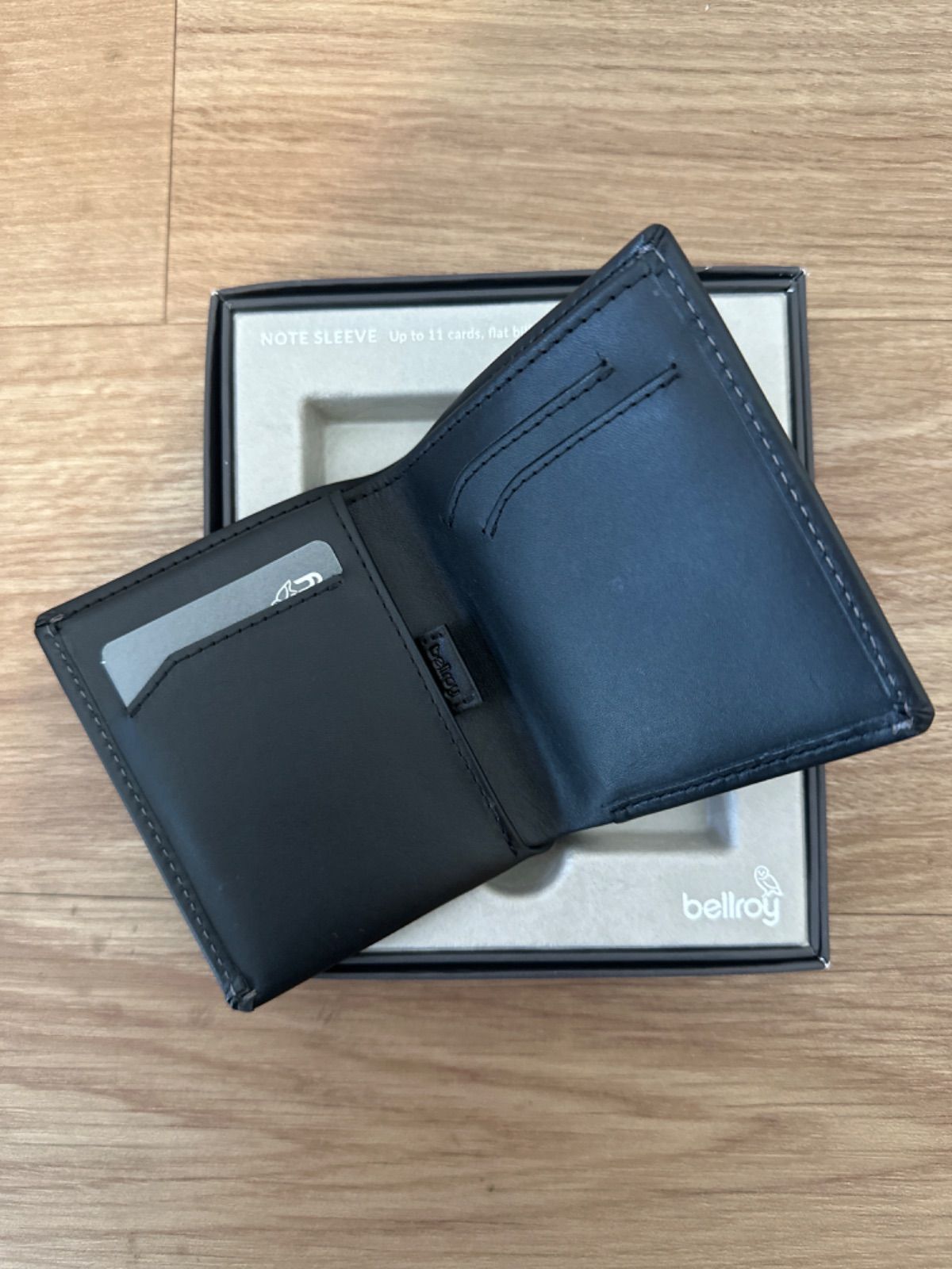 【新品未使用】BELLROY ベルロイ WNSC-BLK-301 財布 メンズ 二つ折り レザー Note Sleeve Black-RFID O/S