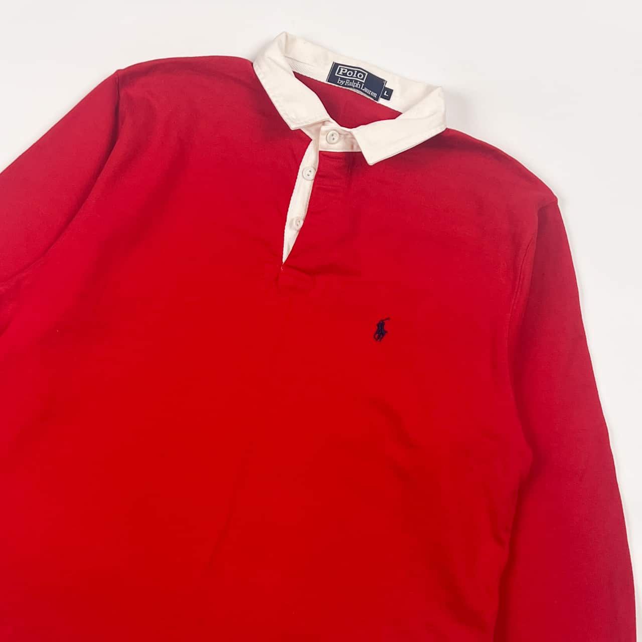 【人気】 00s Polo ラルフローレン ラガーシャツ ポロシャツ L 赤 人気】 00s Polo ラルフローレン ラガーシャツ ポロシャツ L 赤