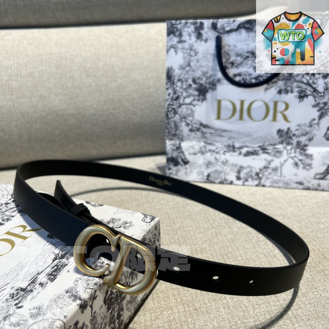 2セット‼️✨DIOR ベルト✨ Reversible Saddle Belt Black and Golden Saddle Smooth
