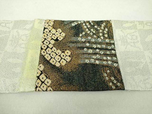 平和屋着物●創業280年　誉田屋源兵衛　九寸名古屋帯　立波菊文　金銀糸　正絹　逸品　DAAU5160ps 平和屋着物○創業280年 誉田屋源兵衛 九寸名古屋帯 立波菊文 金銀糸