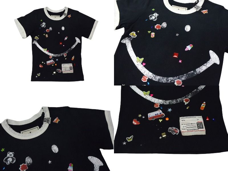 新品未使用 Maison MIHARA YASUHIRO メゾンミハラヤスヒロ スマイリーフェイス 半袖Tシャツ B14TS602 サイズ36 ブラック 中古 4c076023 Maison MIHARA YASUHIRO - スマイリーフェイスプリントTシャツ - Smily